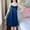 Blue, variant on LADIGASU Fashion Women Summer V-Neck Casual Solid Sleeveless Sleepshirts Dress