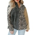 thumbnail image 1 of Asyoly Women Leopard Print Jacket Button Down   Long Sleeve Ruffle Hem Shacket Jacket Coat, 1 of 6