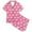 Hot Pink, variant on Big Girls Cute Pajama Set 2 Piece Rainbow Pattern And Pattern Printed Short Sleeve Button Down Shorts Outfits Summer Sleepwear Soft Kids Loungewear Size 12-13T