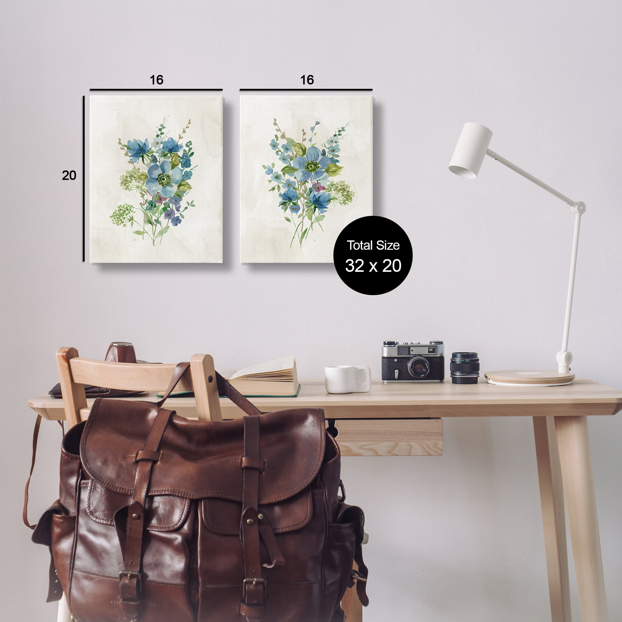 Stupell Industries Delicate Blossom Bundles Plants & Flowers Painting Wrapped Canvas Art Print Wall Art, 16 x 20, Set of 2