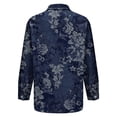 thumbnail image 6 of Blue Going Out Tops for Women Print Shirt Fashion Button Up Shirt Casual Top Long Sleeved Shirt, 6 of 6