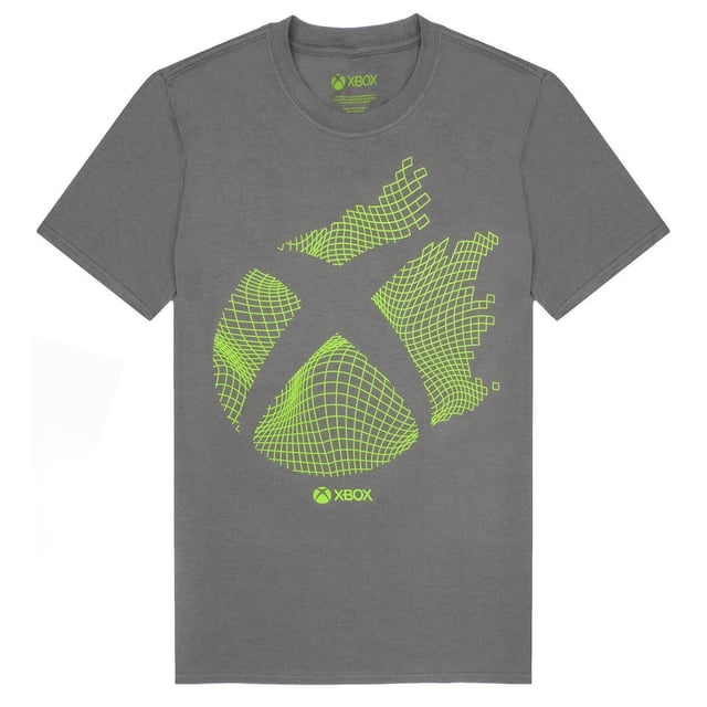 Xbox - Camiseta Logotipo Gaming Hombres (Carbón, Verde Estampado)
