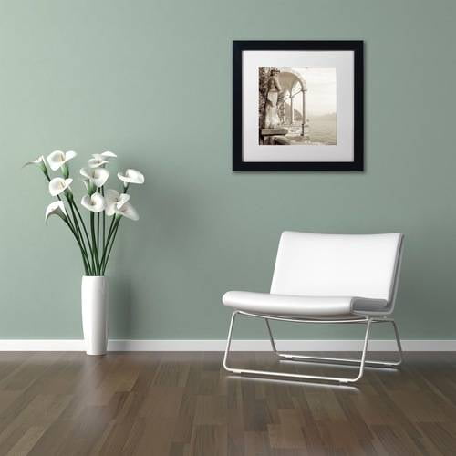 Trademark Fine Art "Giardini Italiano IV" Canvas Art by Alan Blaustein, White Matte, Black Frame