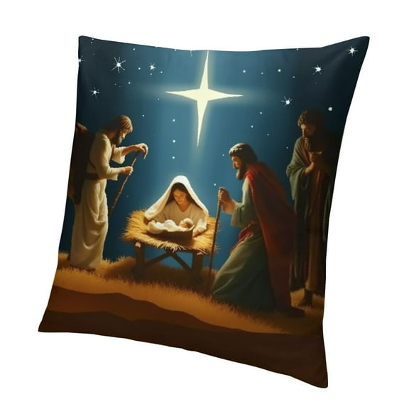 BANET Decorative Throw Pillow Cover, S Square Blended Double-Sided No for 12x12in