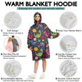 thumbnail image 5 of Wearable Oversized Blanket,DarkBlue Dinosaurs InSpace Pattern Wearable Blanket Hoodie for Adults,Cozy Hooded Blankets with Super Pockets,Super Warm Fuzzy Pullover for Women & Men, 5 of 6
