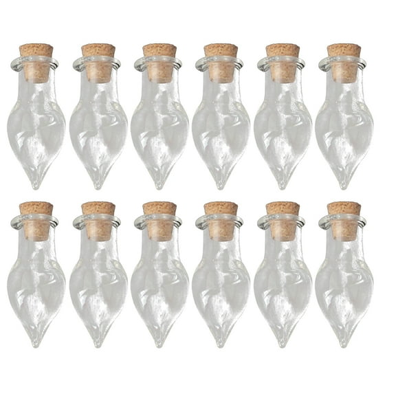 GOOHOCHY 32pcs Transparent Mini Glass Bottles with Cork Stoppers for Home Use Crafting and Storage