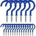 thumbnail image 1 of Ganchos de tornillo Ganchos para tazas Ganchos multiusos recubiertos de vinilo Ganchos de ojo de 2 pulgadas Ganchos de techo Paquete de 20 (blanco), 1 of 5