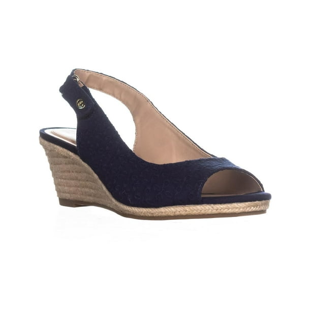 low heel navy espadrilles
