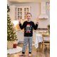 thumbnail image 2 of Conjunto de pijamas navideños familiares a juego: camisetas con estampado de letras y pantalones a cuadros. Pijamas de vacaciones para papá, mamá e hijos., 2 of 9