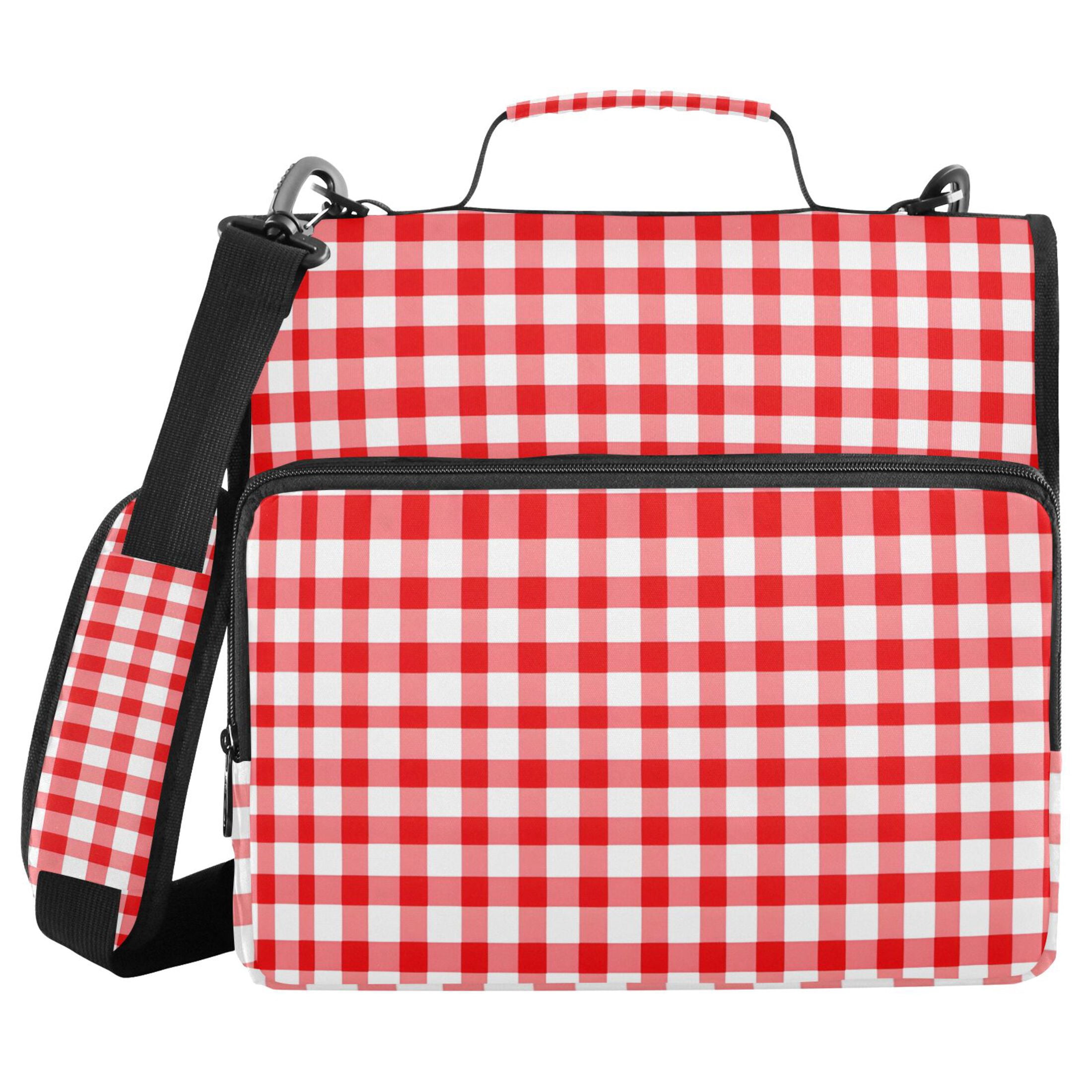 ALAZA Zipper Binder Checkered Grid-d3 3 Ring Trapper Keeper File Folder Organizer Bag