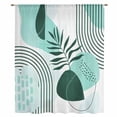 thumbnail image 2 of Boho Geometric Sheer Curtains 72 Inches Long, Aqua Ethnic Abstract Stripes Leaves Light Filering Curtains, Breathable Simi Curtain Privacy Drapes for Living Room Bedroom Lightweight Window Treatment, 2 of 9