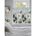 thumbnail image 3 of Teal Tulip Butterfly Bathroom Window Curtain, Beige Turquoise Floral Farmhouse Blue Light Filtering Coffee Kitchen Curtains, Bedroom Living Room Curtains 2 Panel 84"x54", 3 of 6