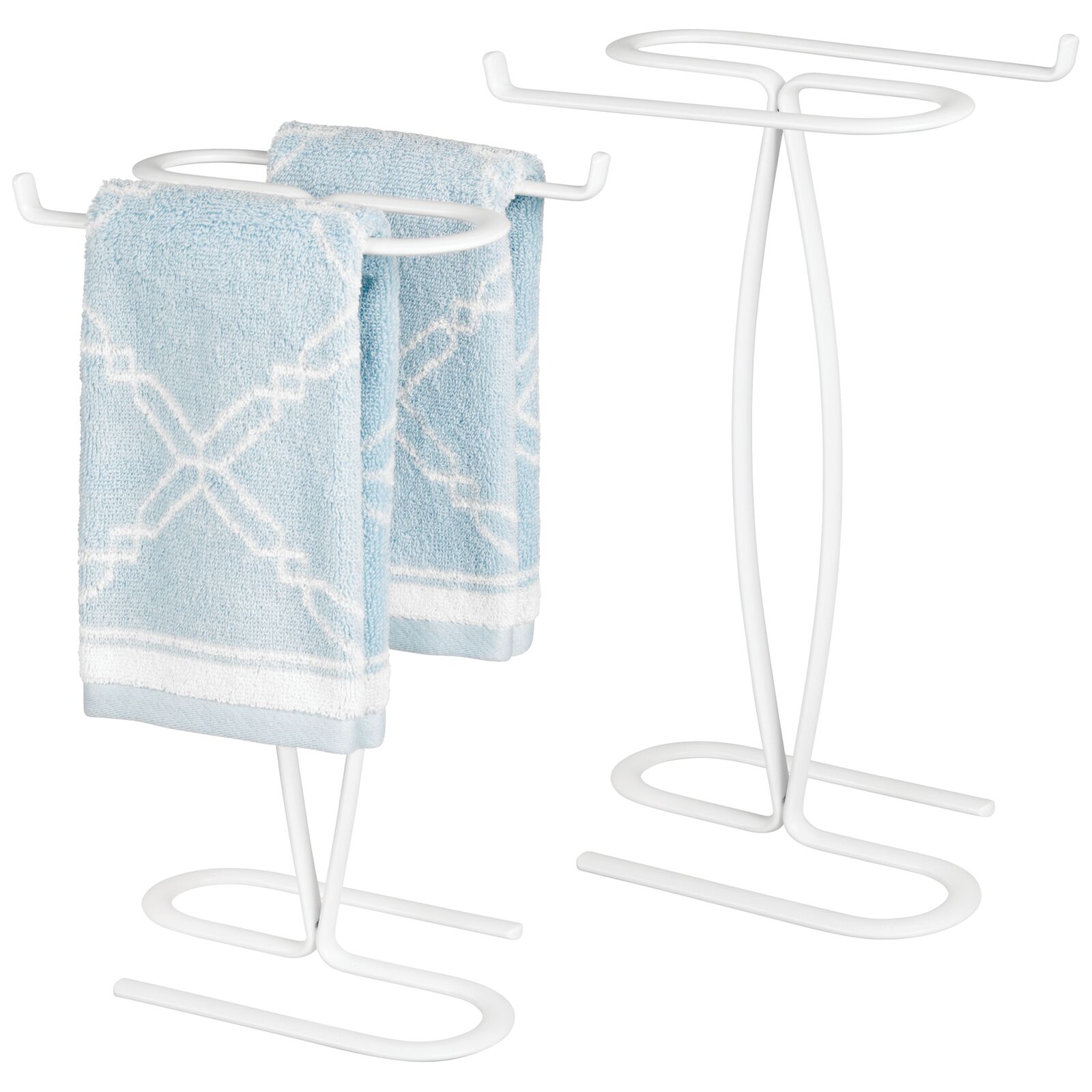 mDesign Decorative Modern Metal Fingertip, Hand Towel Holder Stand