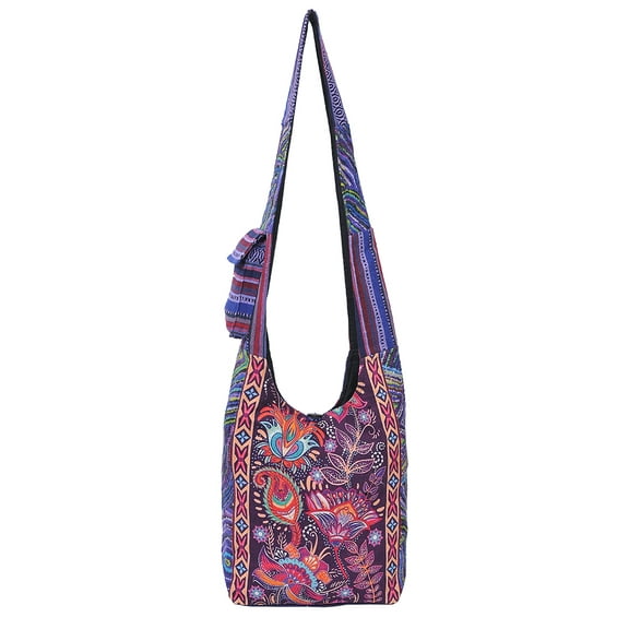 The Collection Royal Cotton Sling Crossbody Shoulder Graphic Hobo Bag