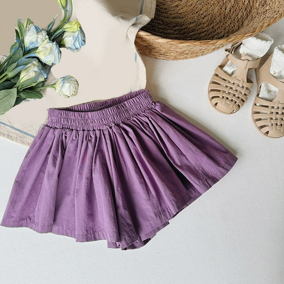 AherBiu Shorts for Girls Baby Toddler Shorts Cotton Causal Shorts Summer Solid Color Dress Shorts,Sizes 2-8 Years