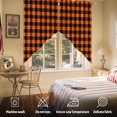 thumbnail image 5 of Rustic Orange Swag Valances for Windows 2 Pack and Black Buffalo Plaid Swag Kitchen Curtains 36 Inches Long Rod Pocket Short Window Treatment for Kitchen Bathroom 28"x36", 5 of 8