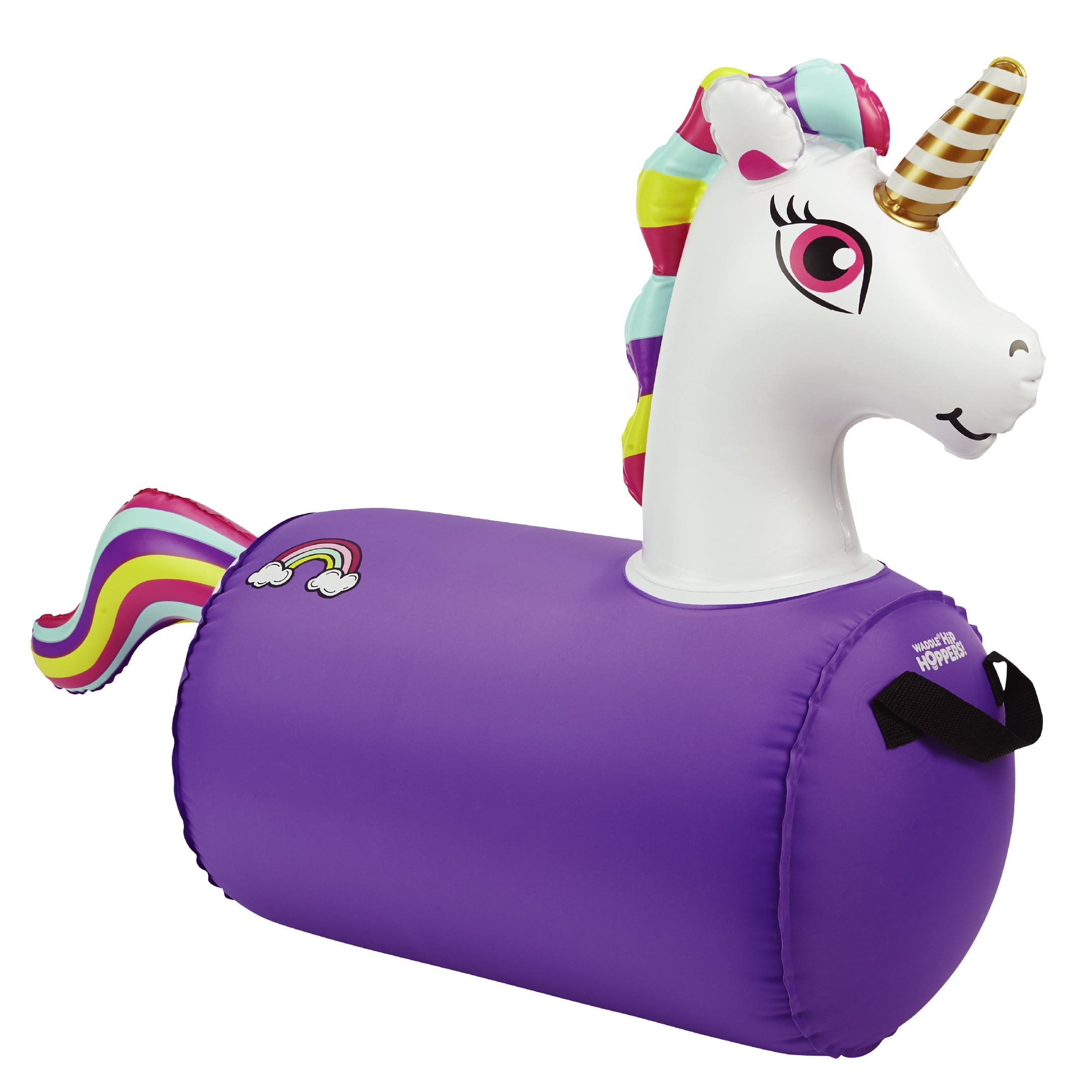 Kids Inflatable Unicorn Hopper Ball Hippity Hop Jumping Ride Toy Bouncer Handle