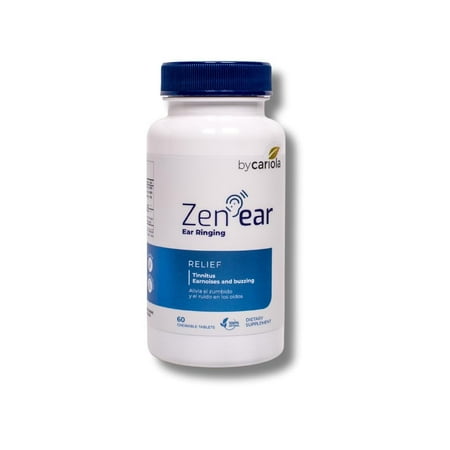 Zen Ear Tinnitus Relief for Ringing Ears - Chewable Ear Health Herbal Supplement with Magnesium, Zinc, B Complex, Bioflavonoids - Reduce Noise & Promote Clarity - 60 Tablets