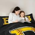 thumbnail image 5 of Feelyou Cartoon Baseball Print Bedding Comforter Set, Monogrammed B Twin Comforter Sets, Black Gold Stripes Abstract Reversible Bedding Set, Breathable Home Decor, 2pcs, 5 of 8