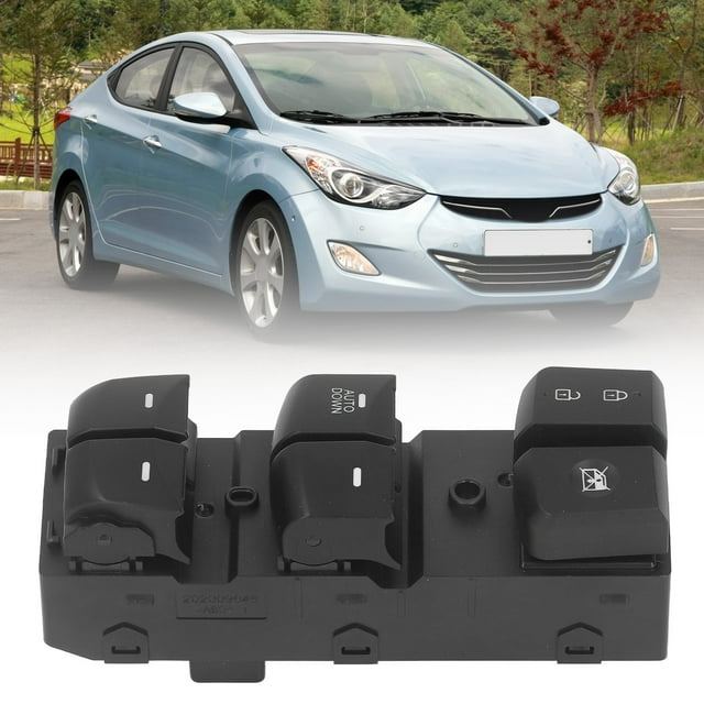Elantra Left Driver Master Door Window Switch 93570 3X000 Replacement for 2011-2015 - Black ABS Material