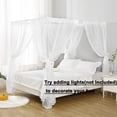 thumbnail image 4 of Cortina de cama WANFASO de gasa blanca para cama de matrimonio, 4 of 6