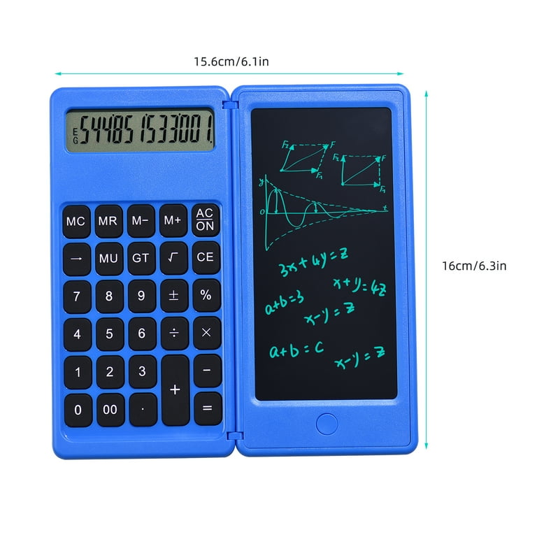 Foldable Calculator & 6 Inch LCD Writing Tablet Digital Drawing Pad 12  Digits Display for Office School