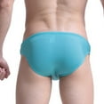 thumbnail image 2 of Men Solid Color Drawstring Low Waist Bikini Briefs Swimwear Swimming Trunk, 2 of 9