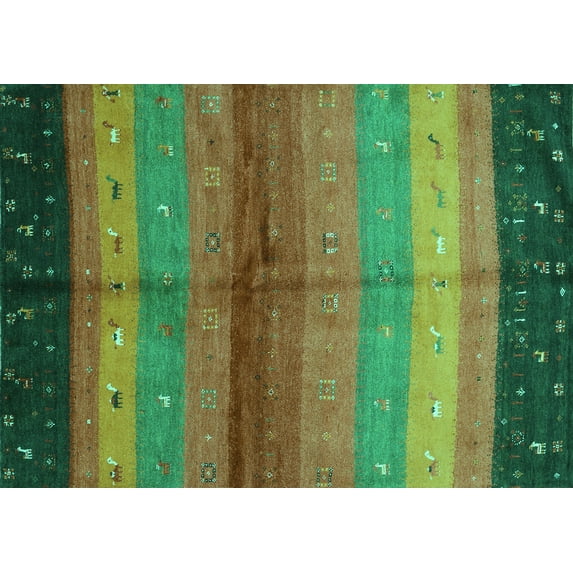 Ahgly Company Indoor Rectangle Abstract Turquoise Blue Contemporary Area Rugs, 8' x 12'