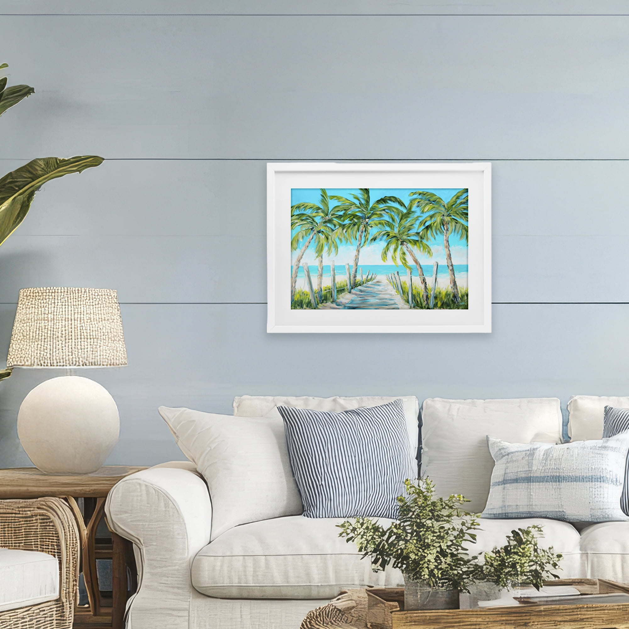Stupell Industries The Path To Paradise White Framed Print Under Glass, design by Julie DeRice