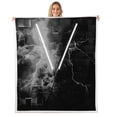 thumbnail image 1 of Erosebridal Grey Lightsaber Sherpa Blanket, Cool Lightning Fuzzy Blanket Throw, Modern Geometric Decor, 40x50, 1 of 7