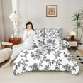 thumbnail image 4 of Manfei Spring Garden Floral Queen Comforter Set, Farmhouse Flower Bedding Comforter Set, Vintage French Style Reversible Bedding Set, Microfiber Bedroom Decor, 3 Pieces, 4 of 8