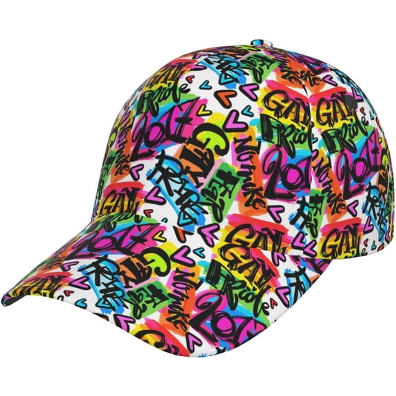 Rainbow LGBT Gay Pride Baseball Cap Hats Adjustable Trucker Hat Outdoor Sun Cap for Men Women Dad Hat