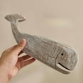 thumbnail image 6 of Wooden Whale Sculpture Nautical Decoration Housewarming Gift Desk Statue Entrance Office Animal, 6 of 6