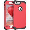thumbnail image 1 of iPhone 6S Plus Case, iPhone 6 Plus Case, 3 in 1 Hybrid Heavy Duty Rugged Hard PC Soft Silicone Bumper Shockproof Anti Slip Protective Case for Apple iPhone 6S Plus/6 Plus(5.5 Inch),Black/Red, 1 of 8