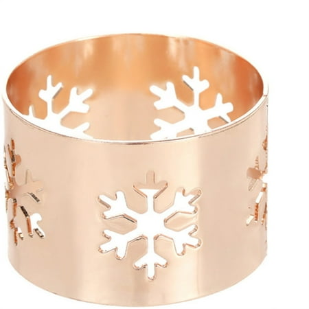 

QZLXDSZ Fixing Clip Snowflake Napkin Rings Christmas Party Table Centerpiece Xmas Napkin Rings Dining Room Decor for Table Decor Christmas Decor Napkin Holder Metal Christmas Tree (I)