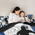 thumbnail image 5 of jejeloiu Football Game Gaming Twin Comforter Sets,Blue White Gray Buffalo Bedding Set For Men Women Reversible 2 Pieces, 5 of 8