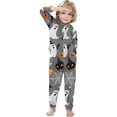 thumbnail image 5 of HJYCHN Suits Family Halloween Pajamas Halloween Family Pajamas Ghost Pumpkin Bat Spider Web Print Hooded Zip Front Long Sleeve Full Length, 5 of 7