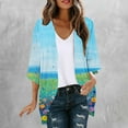 thumbnail image 2 of jsaierl Women's Floral Print Puff Sleeve Kimono Cardigan Loose Cover Up Casual Blouse Tops, 2 of 6