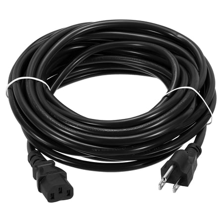 Uxcell 25ft 18 AWG Black 18/3 Universal Power Cord C13 to NEMA 5-15P 10A 125V 3-Prong Extension Power Cord