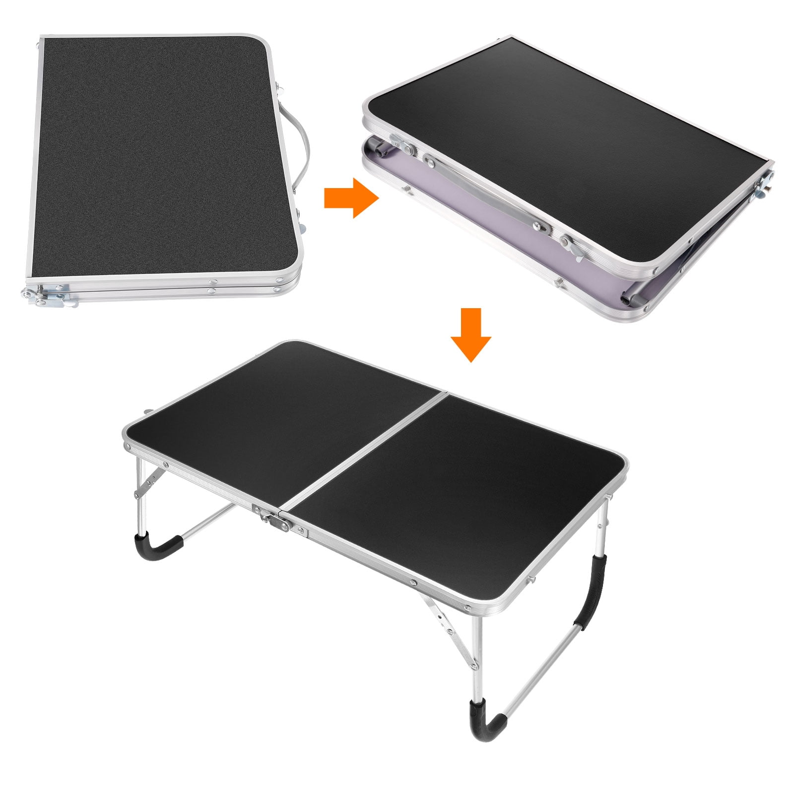 Unique Bargains Foldable Portable Lap Desk Picnic Bed Tray Tables Black