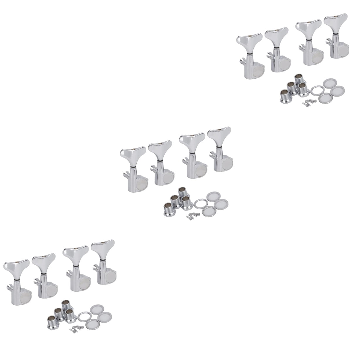 Raindrops 12 pcs  4R Bass Tuners Machine Heads Tuning Pegs (Silver)