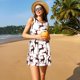 thumbnail image 3 of Fotbe Christmas Plaid Moose Vestido de Verano sin Mangas para Mujer – Vestido Midi Línea A, Estilo Camiseta Floral, Vestido Playero Casual y Fluido, 3 of 7