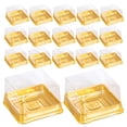 thumbnail image 1 of 1 juego de 100 cajas cuadradas de plástico para pastelitos de luna de 50 g con relleno de yema de huevo., 1 of 7