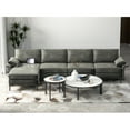 thumbnail image 3 of Costway Modern Modular L-shaped Sectional Sofa w/ Reversible Chaise & 4 USB Ports Gray, 3 of 10