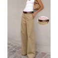 thumbnail image 4 of Women High Waist Wide Leg Pants, Loose Fit Long Trousers with Pockets for Daily Office Commute, 4 of 6