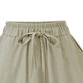 thumbnail image 3 of ABATAB Cotton Linen Shorts for Women Loose Fit Casual Shorts Drawstring Elastic Waisted Summer Shorts with Pockets, 3 of 4