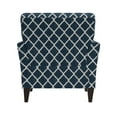 thumbnail image 5 of Homesvale Alex Transitional Flared Arm Armchair, Navy Blue Trellis Linen-blend, For Living Room, 5 of 6