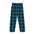 thumbnail image 4 of Kdxio Blue Black Plaid Print Men's Sleep Pajama Pant Lounge Pants with Pockets, 4 of 8