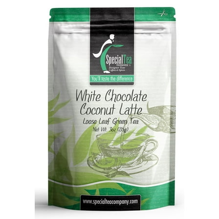 Special Tea White Chocolate Coconut Latte Loose Leaf Green Tea, 3 oz