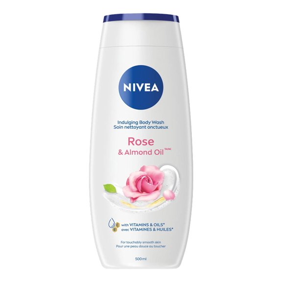 NIVEA Rose & Almond Oil Indulging Body Wash for Women with Almond Milk